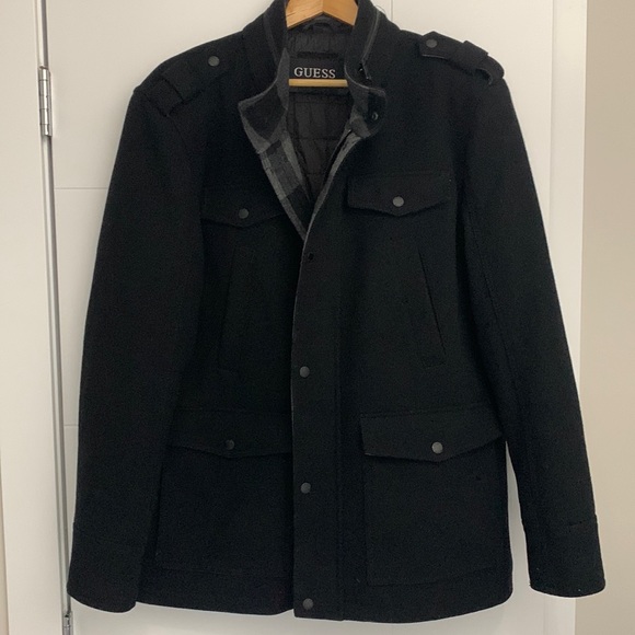 Black XL Guess Overcoat - Picture 1 of 3